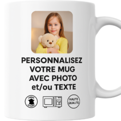 Mug personnalisé avec photo et texte, fabriqué en France