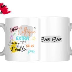 Les deux faces du mug collègue extra côte à côte