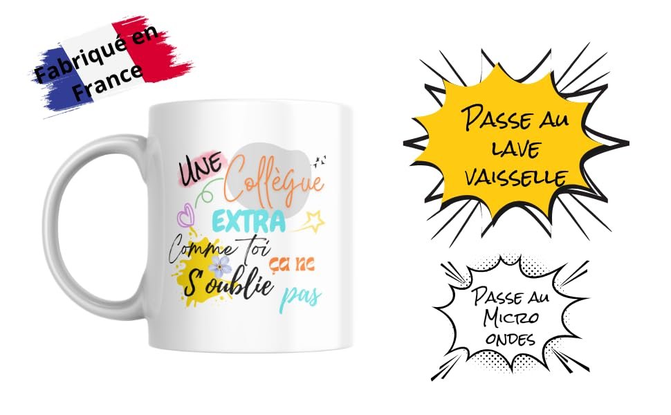 Mug collègue extra compatible lave-vaisselle et micro-ondes