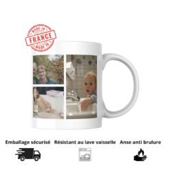 Mug personnalisé plusieurs photos : emballage sécurisé, résistant au lave-vaisselle, anse anti-brûlure