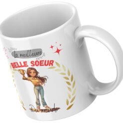Mug meilleure belle-sœur du monde, laurier doré et étoiles