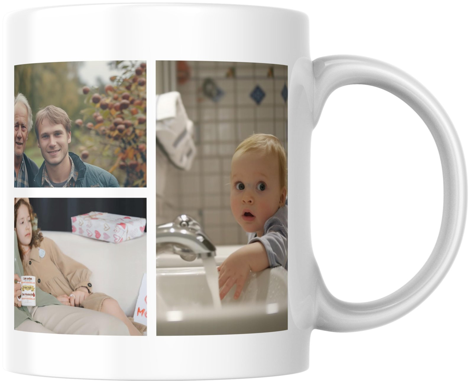 Mug personnalisé plusieurs photos avec un collage de photos de famille