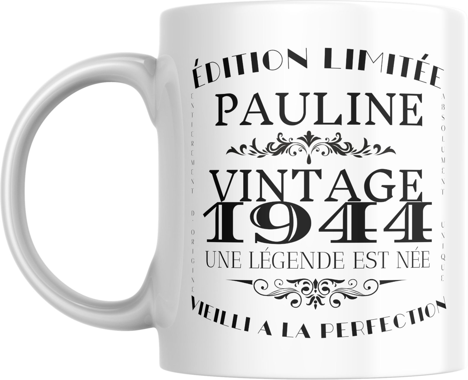 Autre face du mug anniversaire vintage Une légende est née