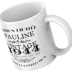 Mug anniversaire personnalisé vintage vu en plongée