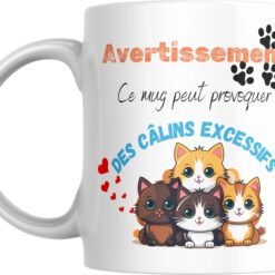Autre face du mug chaton câlins excessifs
