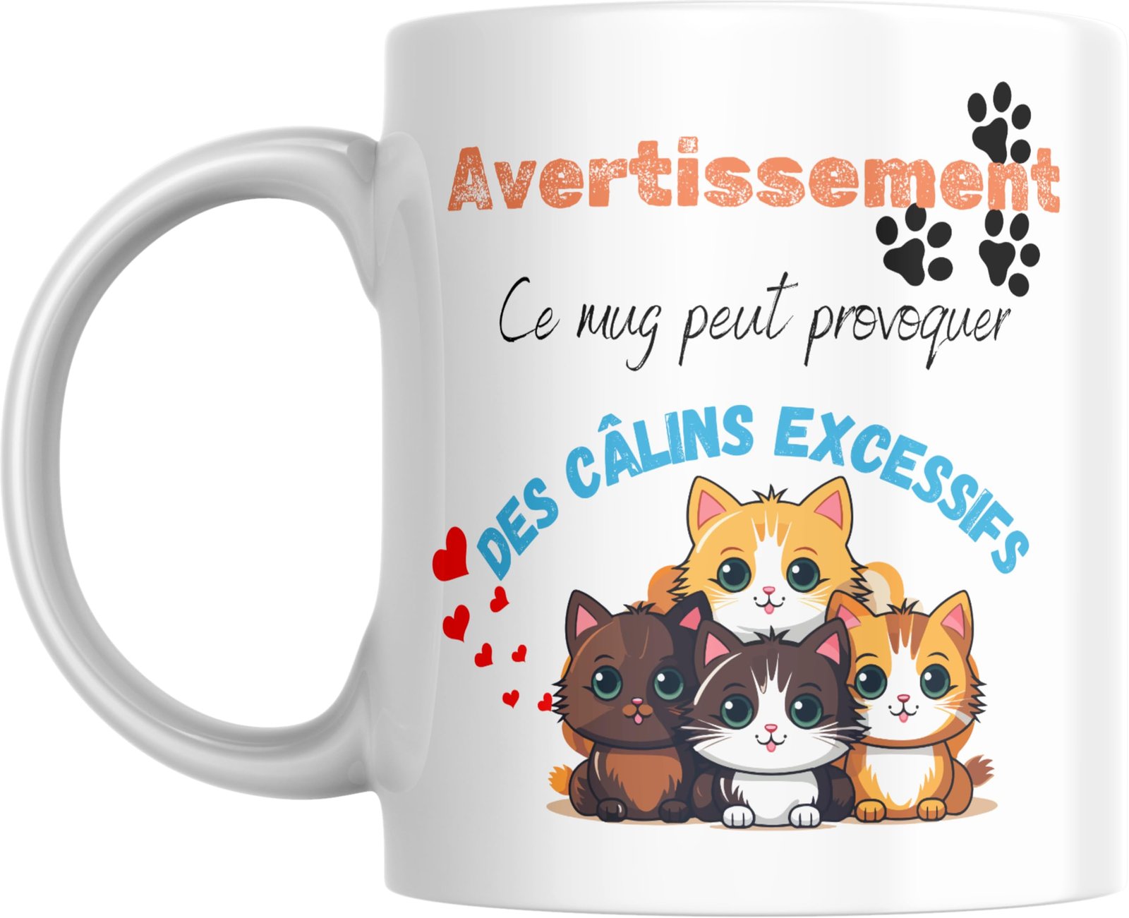 Autre face du mug chaton câlins excessifs