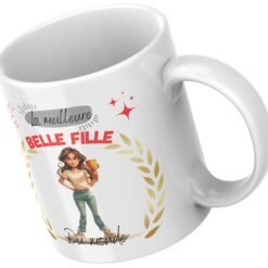 Mug meilleure belle-fille du monde, laurier doré et étoiles