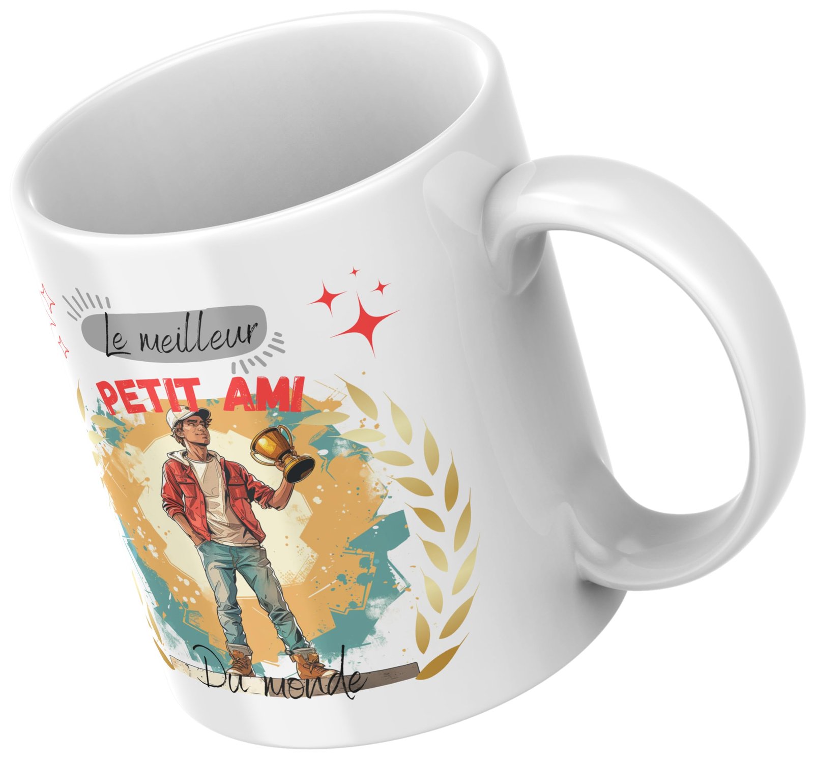Mug Le meilleur petit ami du monde vu de biais