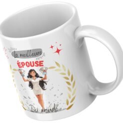 Mug meilleure épouse du monde, laurier doré et étoiles