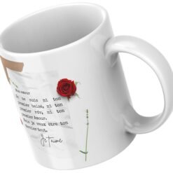 Mug lettre d’amour vu en plongée