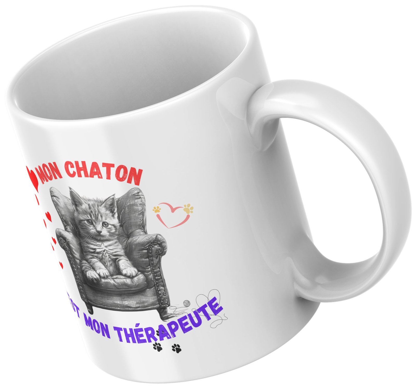 Mug chat thérapeute vu en plongée