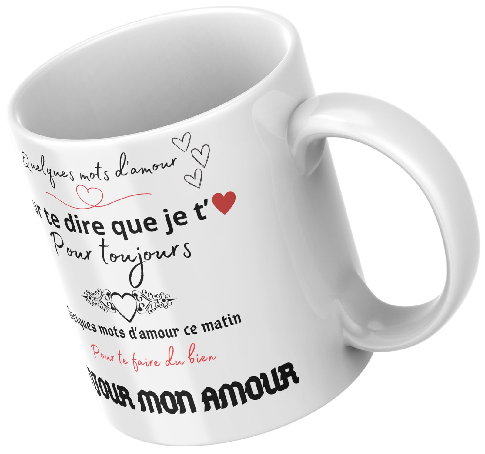 Mug Bonjour mon amour vu en plongée