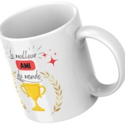 Mug blanc meilleur ami du monde, laurier doré