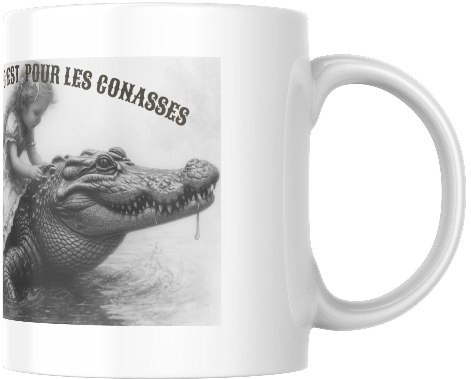 Les deux faces du mug humour licorne et crocodile