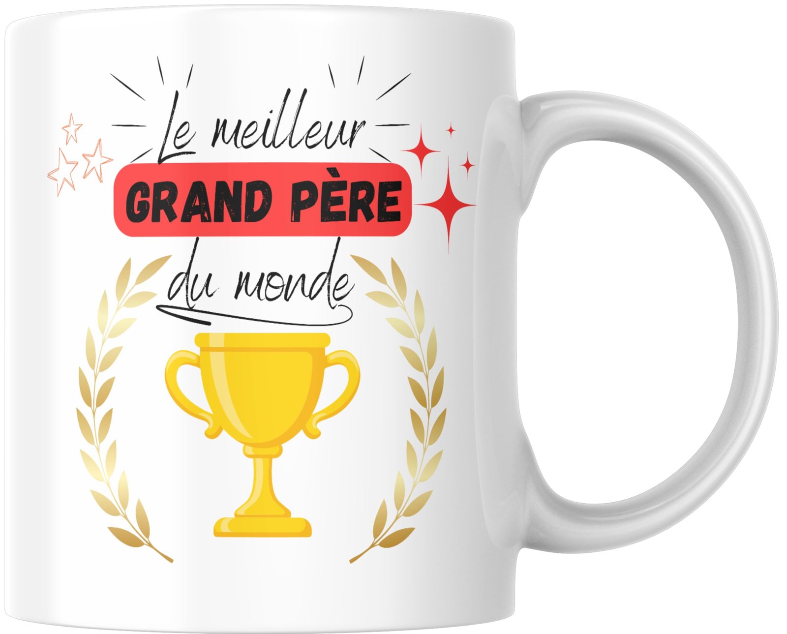 Mug Le meilleur grand-père du monde de profil, bannière rouge