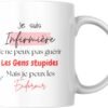 Mug infirmière humour Je ne peux pas guérir les gens stupides mais je peux les endormir