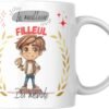 Mug meilleur filleul du monde avec garçon illustré tenant un trophée