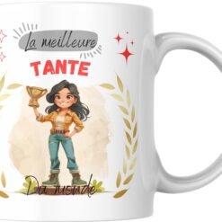 Mug La meilleure tante du monde vu de biais