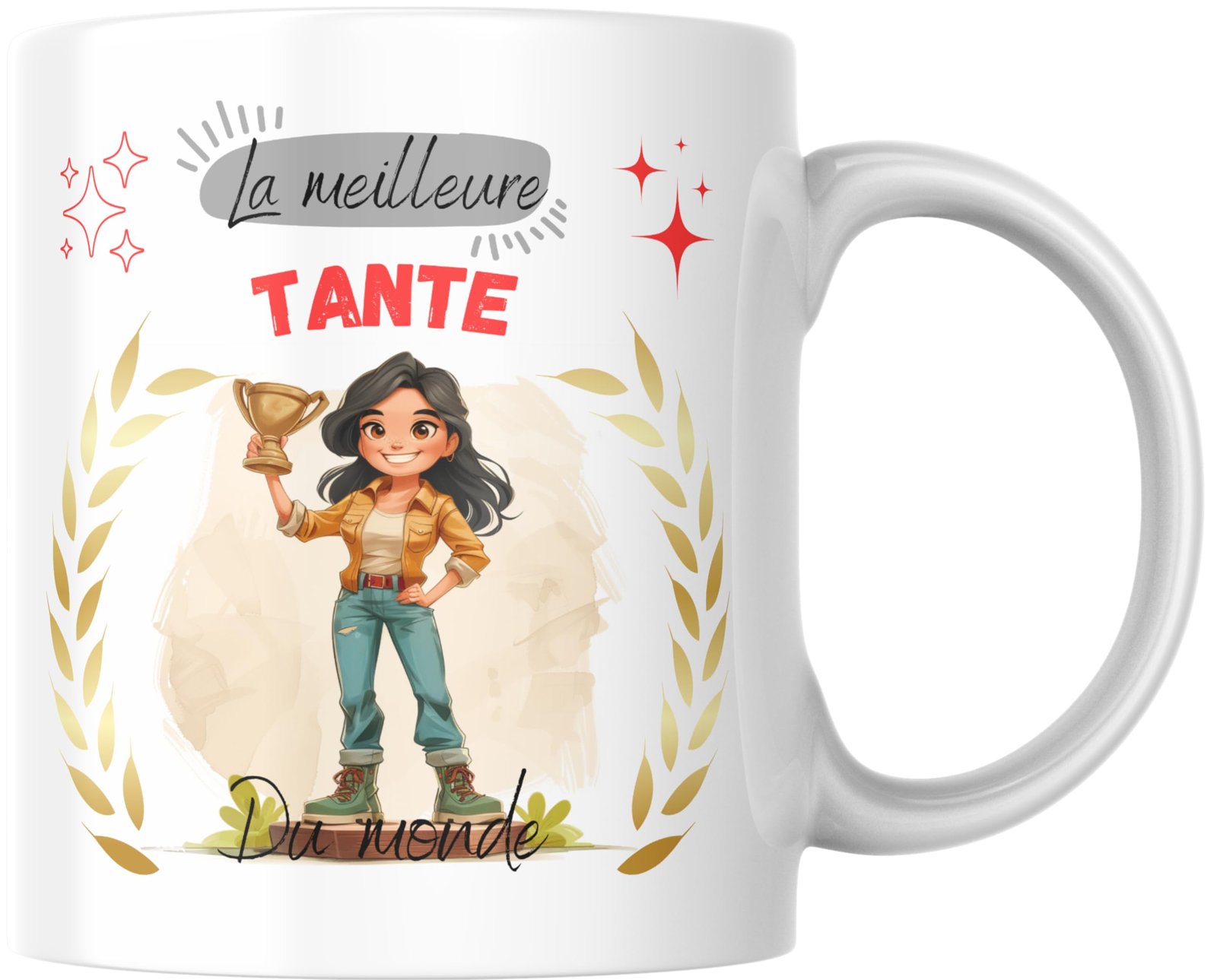 Mug La meilleure tante du monde vu de biais