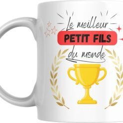 Mug meilleur petit-fils du monde avec coupe dorée