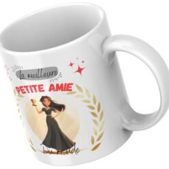 Mug meilleure petite amie du monde, laurier doré et étoiles