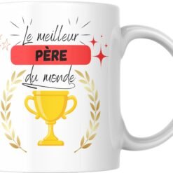 Mug Le meilleur père du monde vu de côté avec couronne de laurier