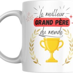 Mug meilleur grand-père du monde avec coupe dorée
