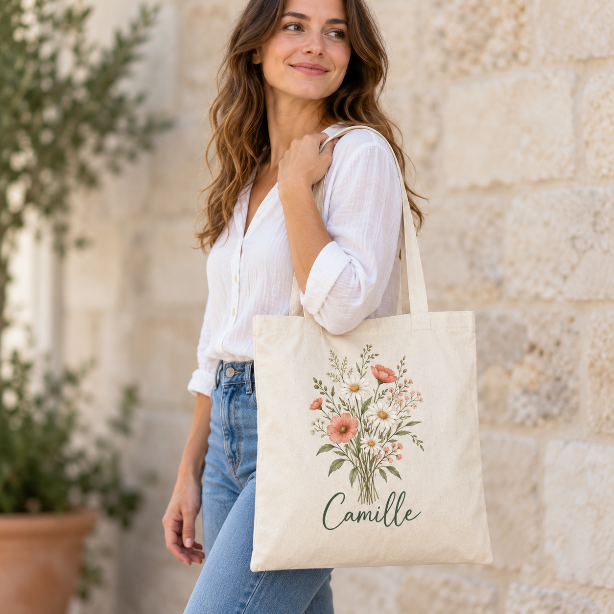 Sac tote bag personnalisé en coton naturel – 38 × 42 cm – Image 4