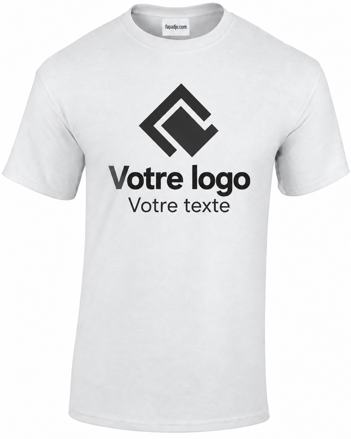 Tee-shirt blanc homme personnalisé – Texte, photo ou logo
