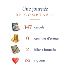 Visuel du dos du mug comptable : une journée de comptable en humour