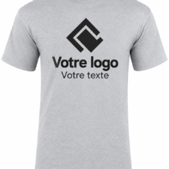 Tee-shirt gris sport homme personnalisé – Texte, photo ou logo