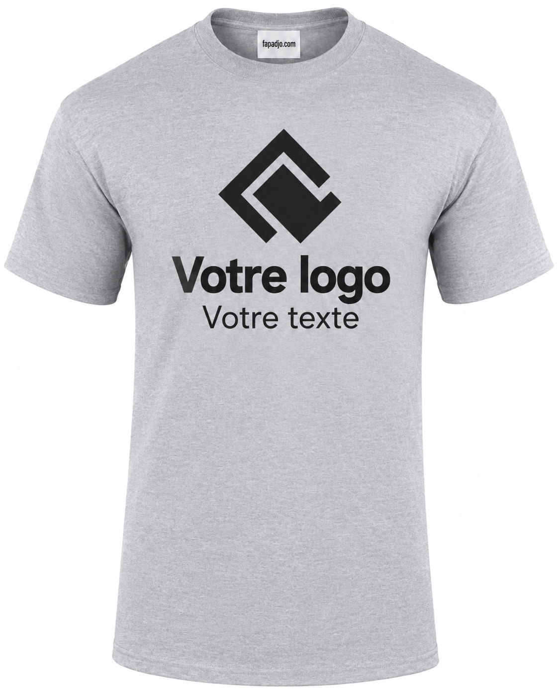 Tee-shirt gris sport homme personnalisé – Texte, photo ou logo