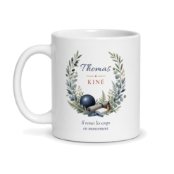 Mug kiné homme personnalisé avec prénom – tasse cadeau kiné, face avant