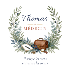 Visuel du mug médecin homme personnalisé avec le prénom Thomas