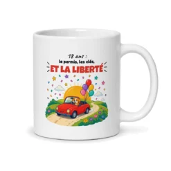 Mug 18 ans – mug blanc vu du dos