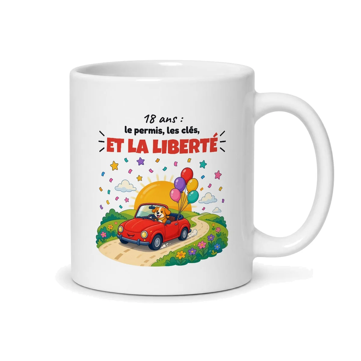 Mug 18 ans – mug blanc vu du dos