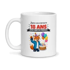 Mug 18 ans – mug blanc vu de face