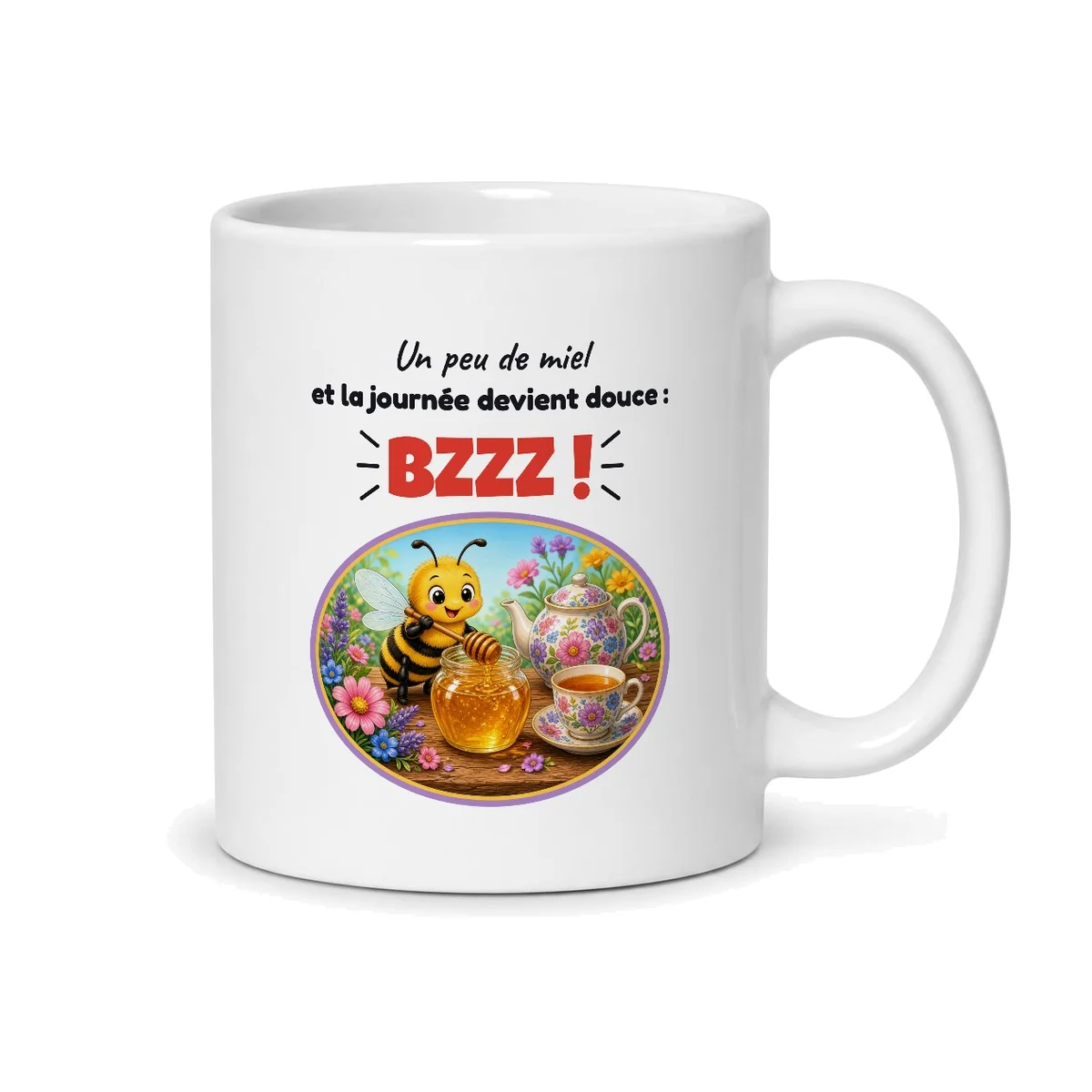 Mug abeille – mug blanc vu du dos