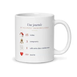 Mug agente immobilière personnalisé prénom – mug blanc vu du dos