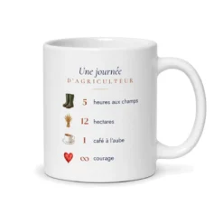 Mug agriculteur personnalisé prénom – mug blanc vu du dos