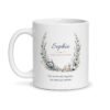 Tasse personnalisée aide-soignante au prénom Sophie, stéthoscope, lavande et montre en aquarelle
