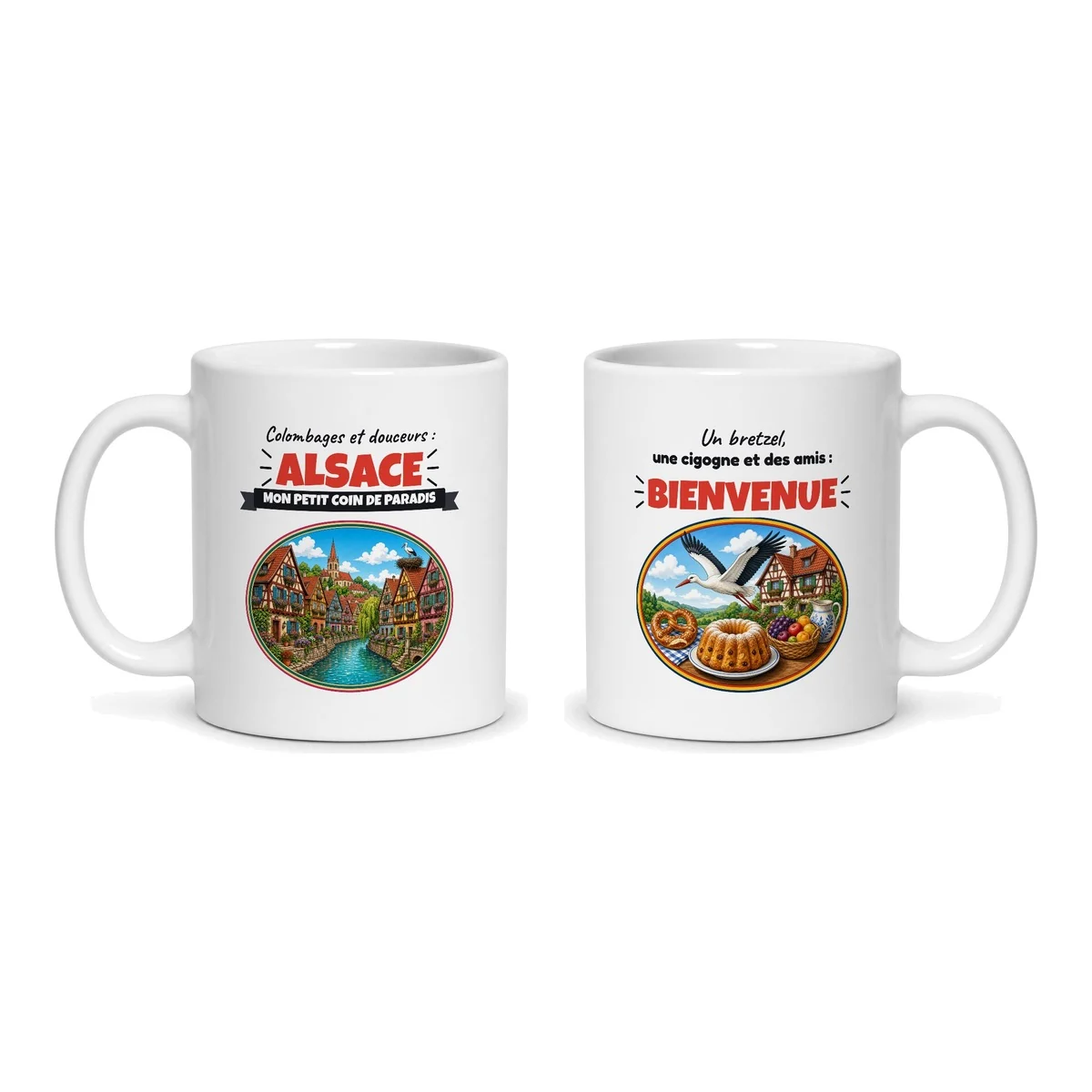 Mug Alsace – les deux faces du mug côte à côte