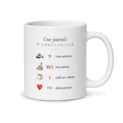 Mug ambulancier personnalisé prénom – mug blanc vu du dos