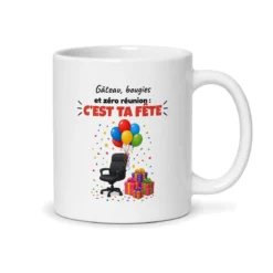 Mug anniversaire collègue – mug blanc vu du dos