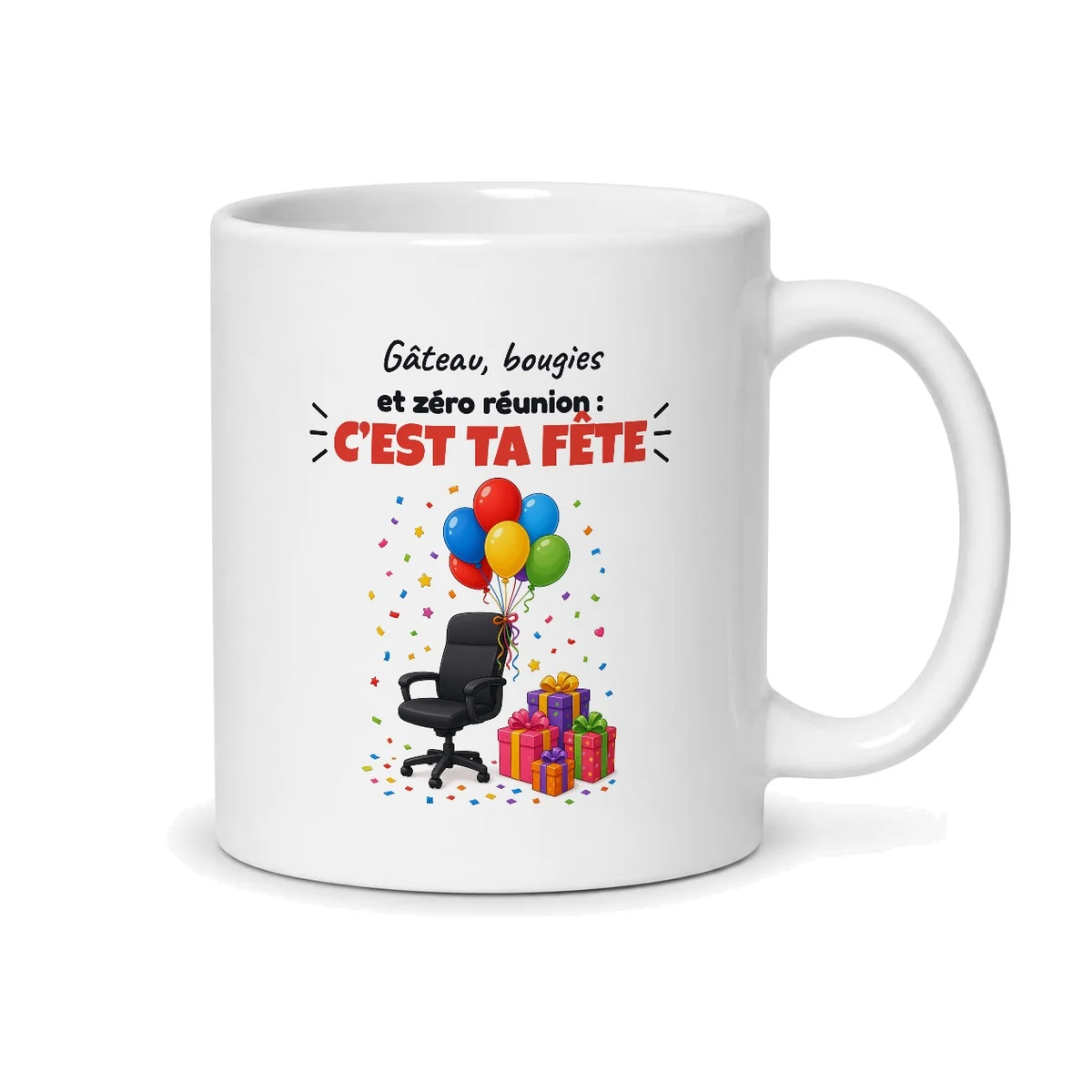 Mug anniversaire collègue – mug blanc vu du dos