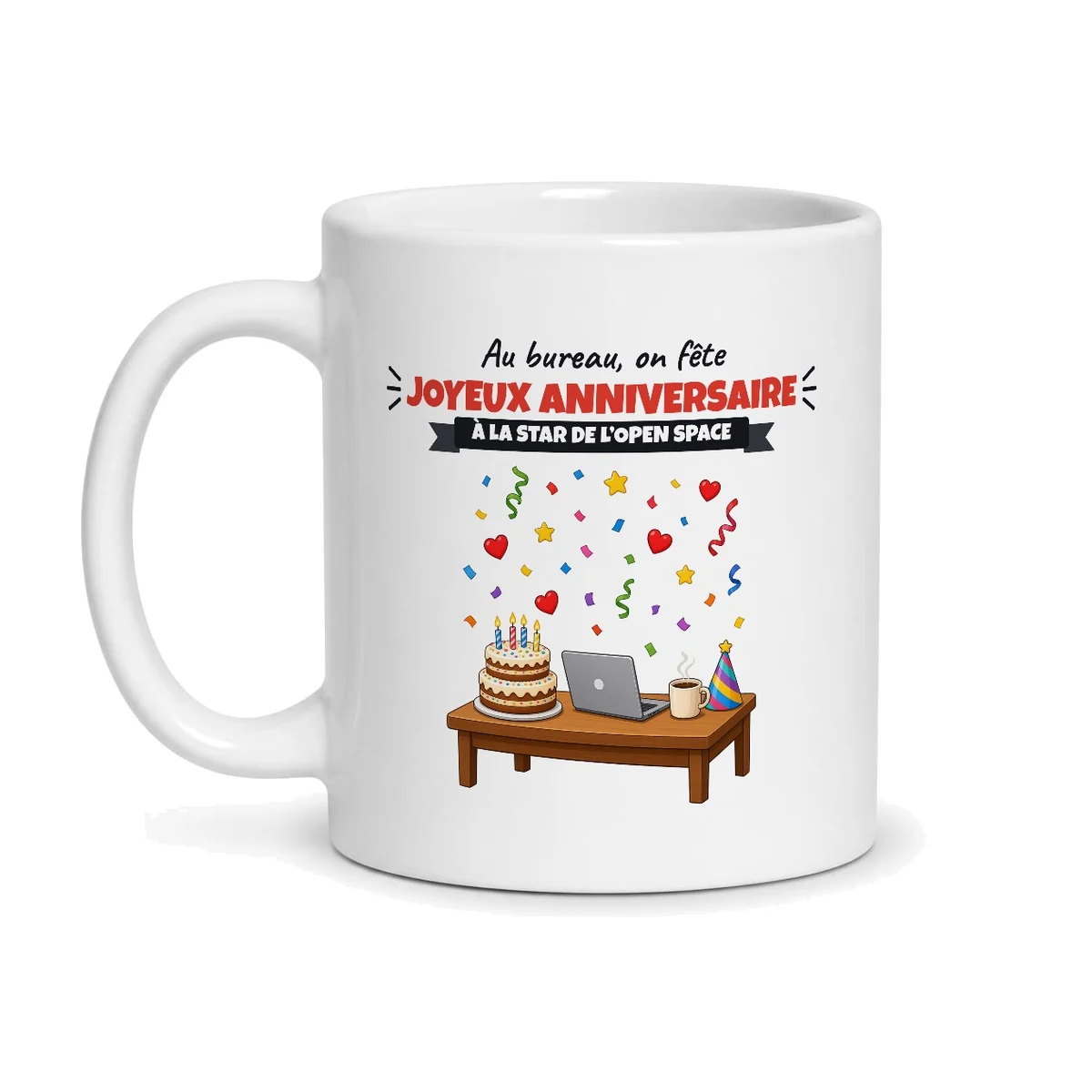 Mug anniversaire collègue – mug blanc vu de face
