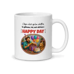 Mug anniversaire homme – mug blanc vu du dos