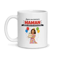 Mug anniversaire maman – mug blanc vu de face