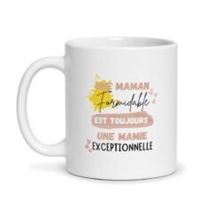 Mug annonce grossesse future mamie – « Une maman formidable est toujours une mamie exceptionnelle » – mug personnalisé