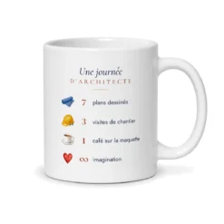 Mug architecte personnalisé prénom – mug blanc vu du dos